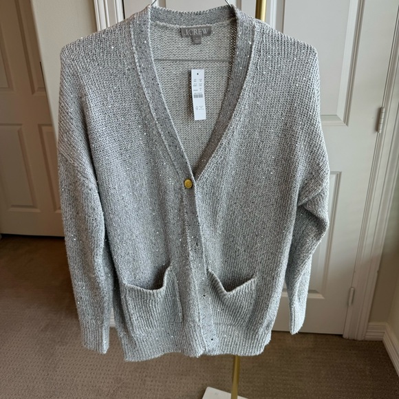 JCrew Sequin V-neck cardigan sweater. Size Small - Picture 4 of 8